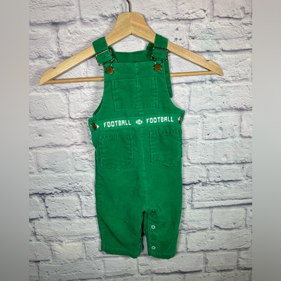 Health Tex Other - Vintage Kids Toddler Health Tex 12 months Green Football Corduroy Overalls